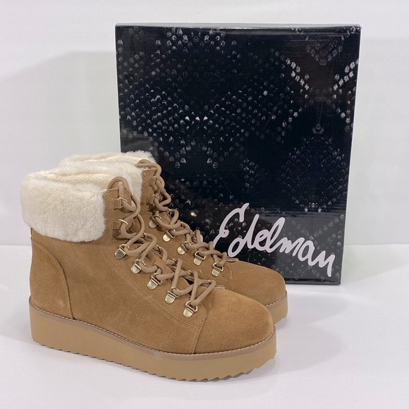 New Sam Edelman Franc Wedge Shearling Booties - Picture 2 of 11